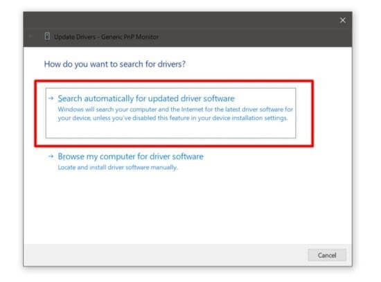 Update Driver Software