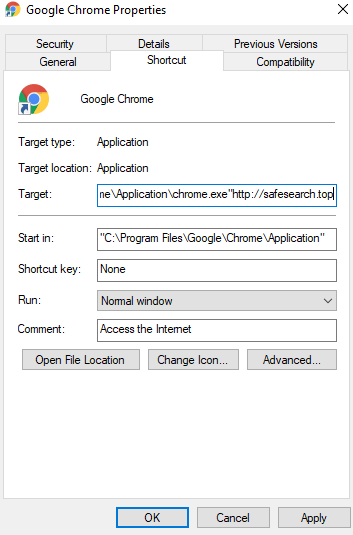 Google Chrome Properties