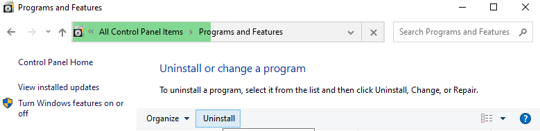 Program and Feature