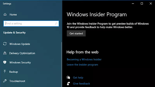 Windows insider program