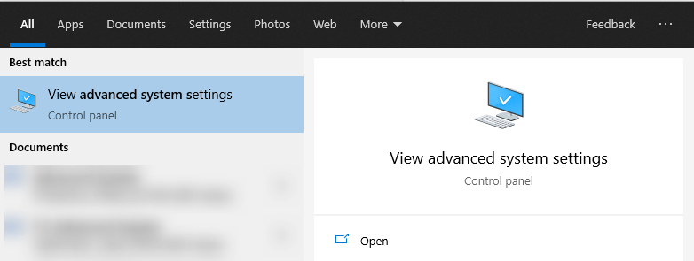 system settings