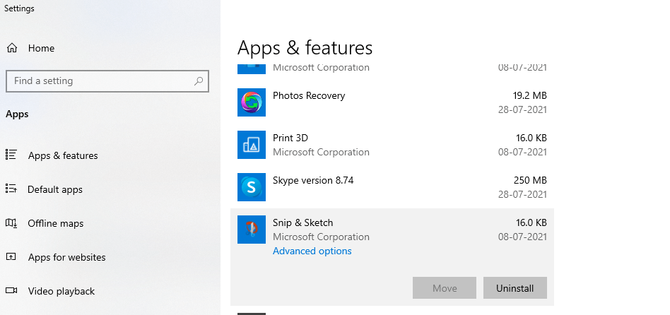 Apps and Features
