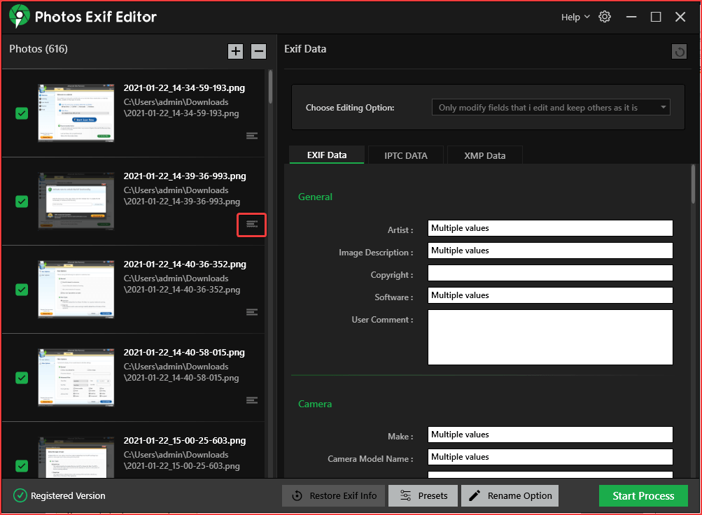 EXIF Data