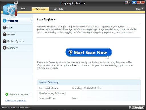 Scan registry