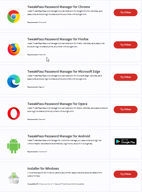 Tweakpass manager
