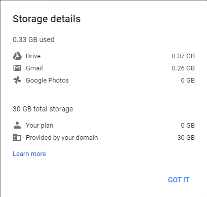 storage details