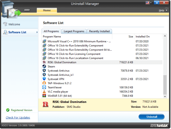 uninstall Manager - ASO