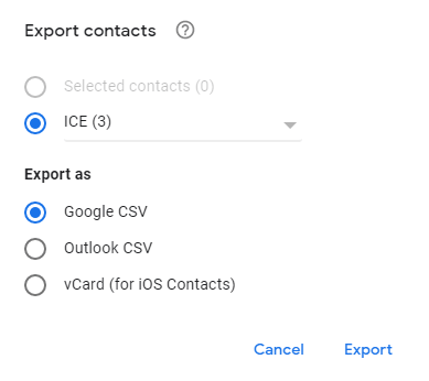 Export Contacts