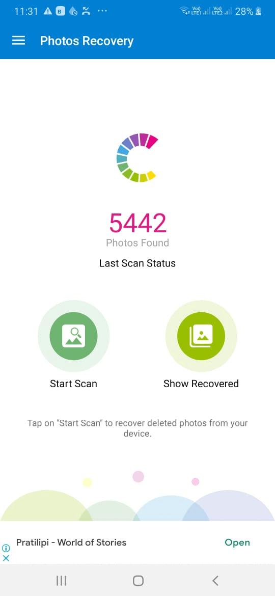 Photos Recovery app