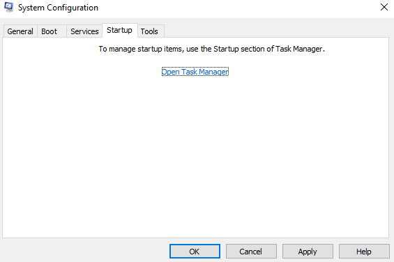 System Configuration - Startup