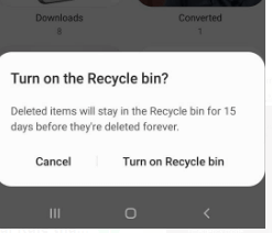 Turn on Recycle Bin
