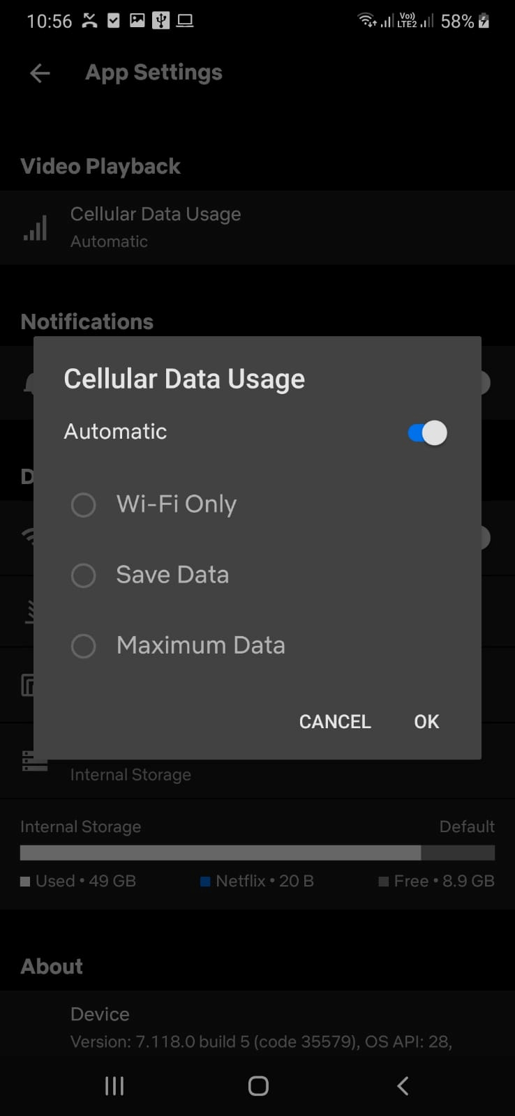 Cellular Data Usage