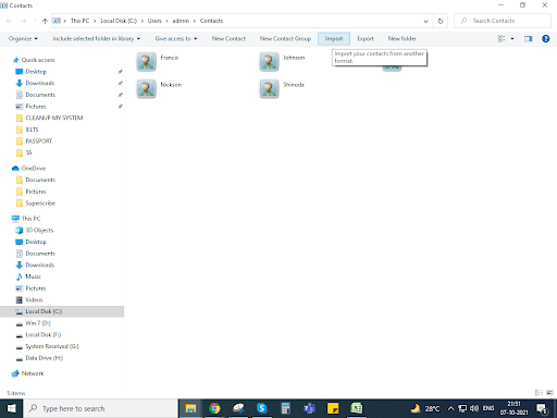 Import file