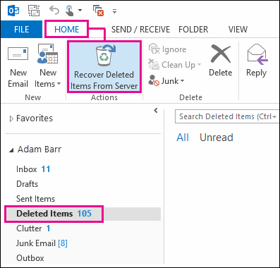Recover mails