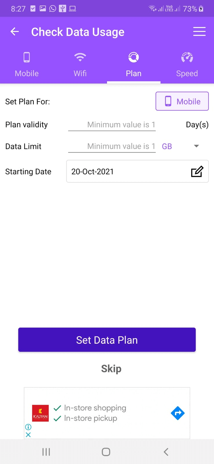 Set data Plan