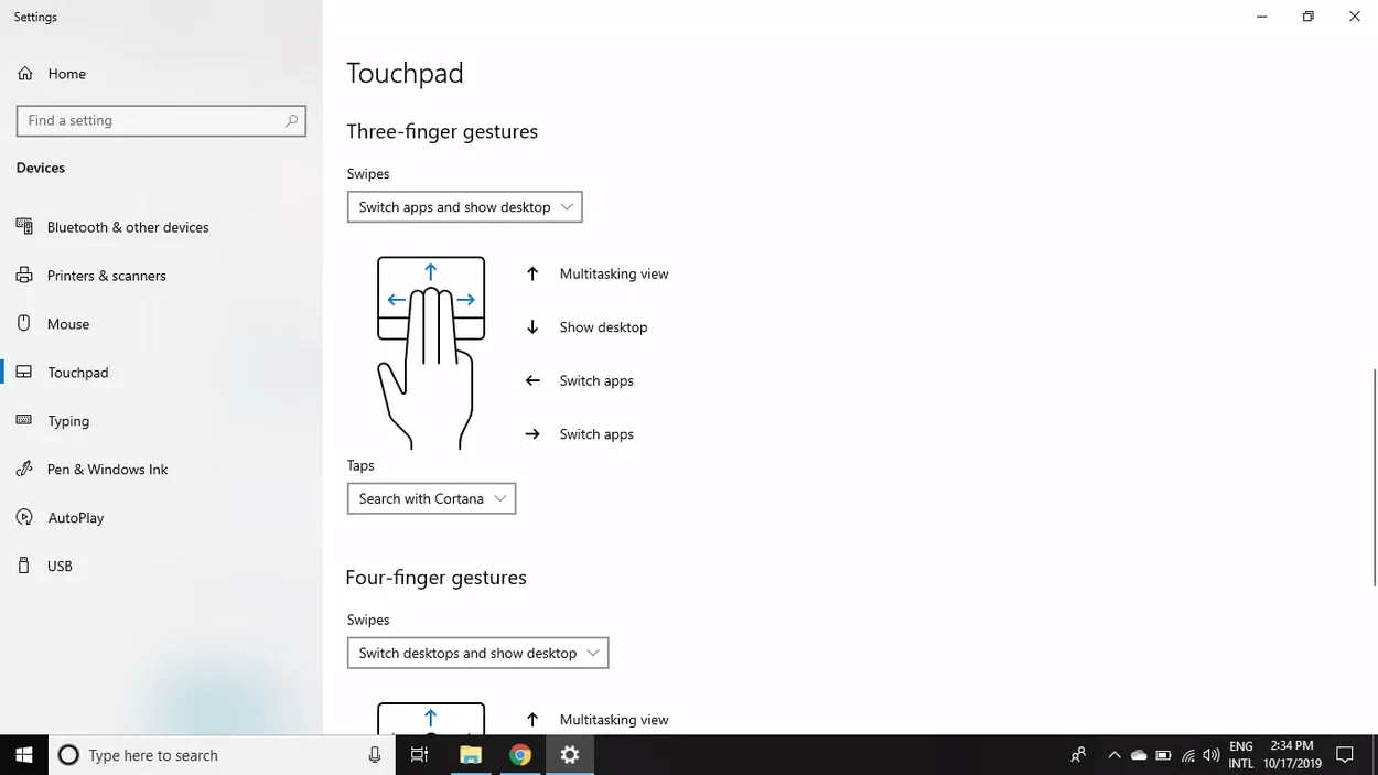 Three Fingure Gesture Touchpad