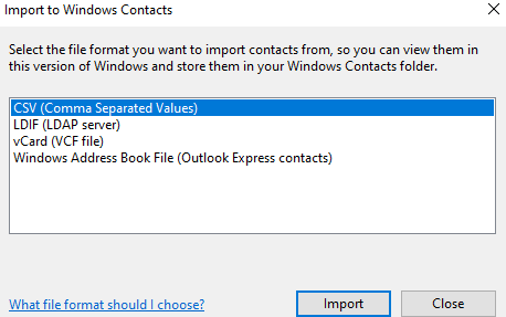 Windows contact