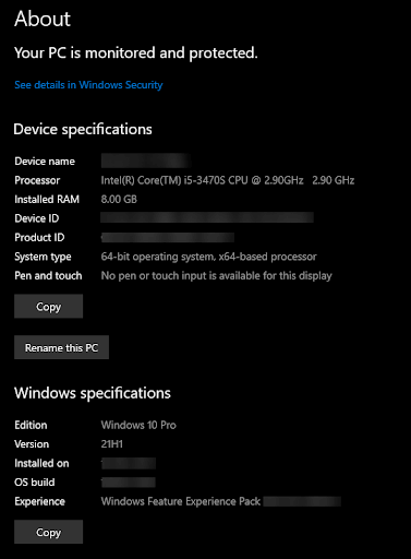 Device details