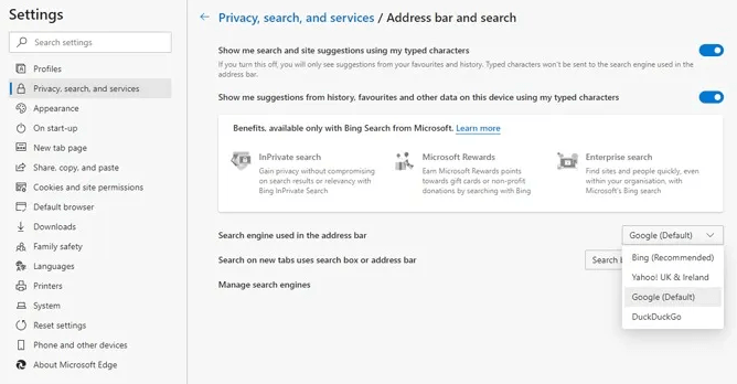 Google Setting