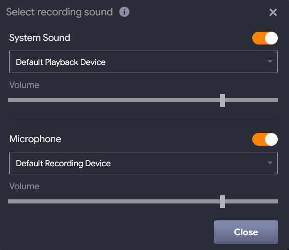 Recording Sound Settings
