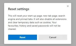 Reset Settings