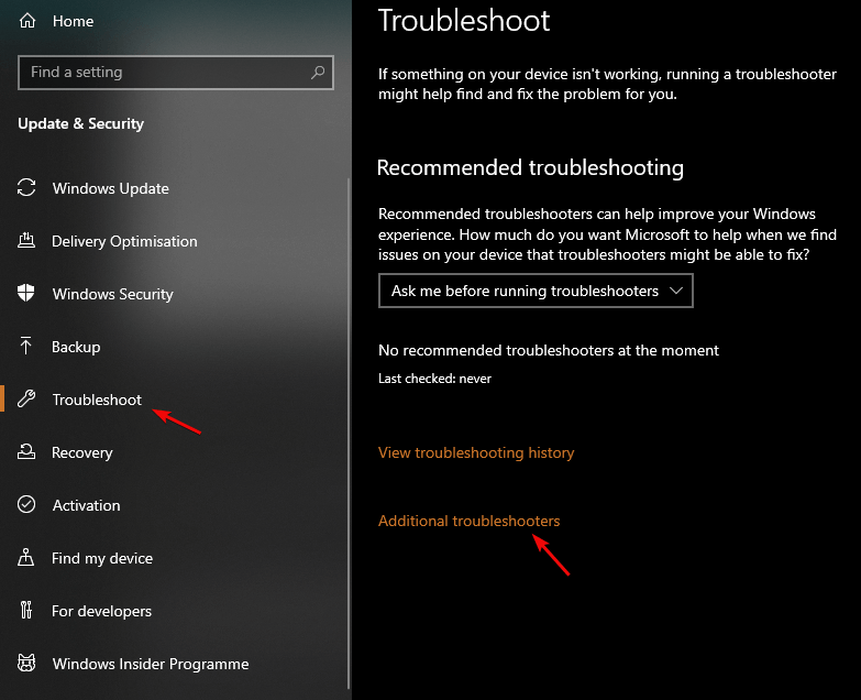 Troubleshoot