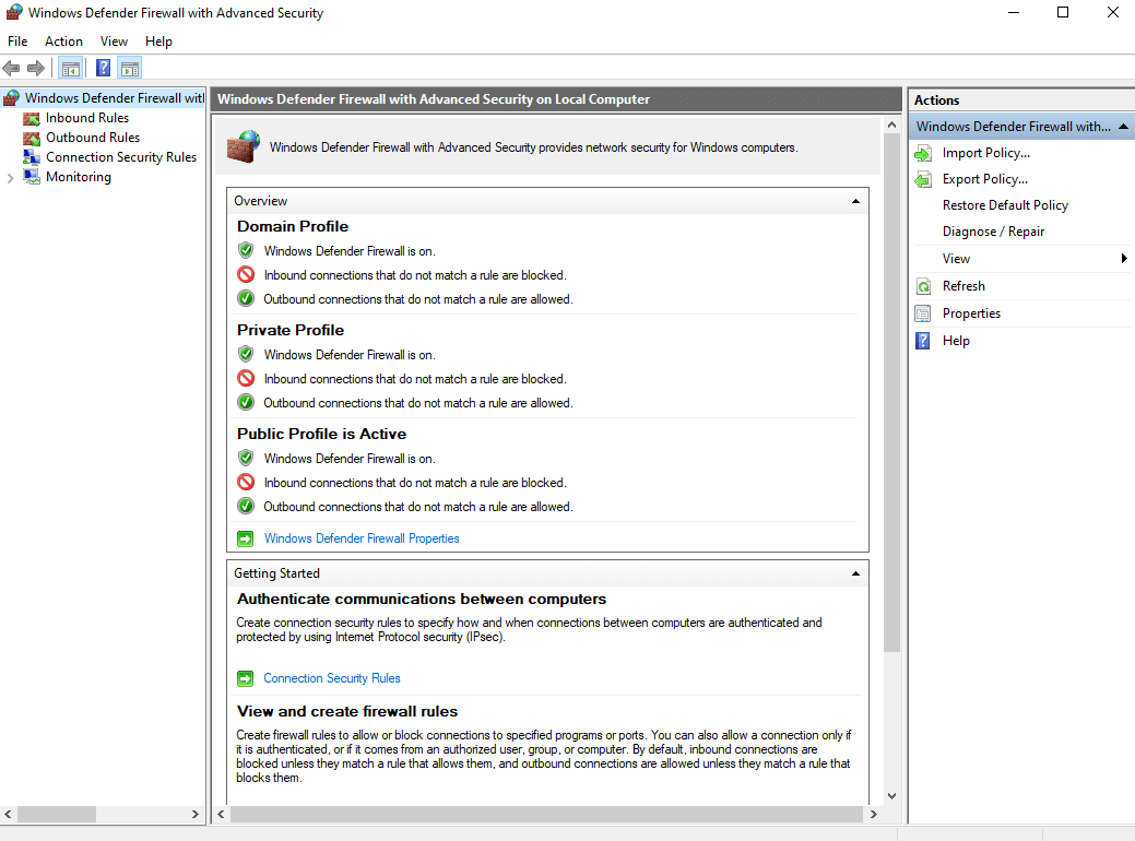 Windows Defender Firewall