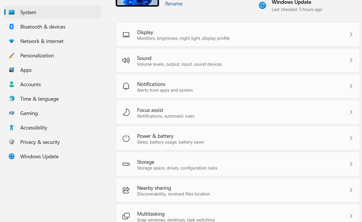 Computer System Settings