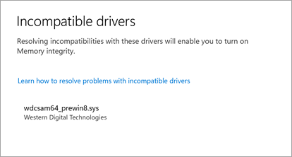 Incompatible Drivers - Resolve Problem