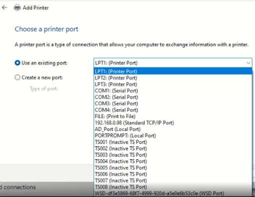 Printer port