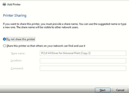 Printer sharing