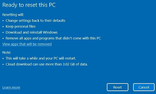 Reset PC