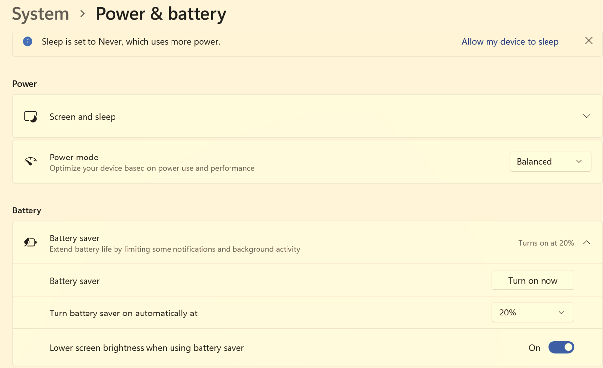 System - POwer and Battery