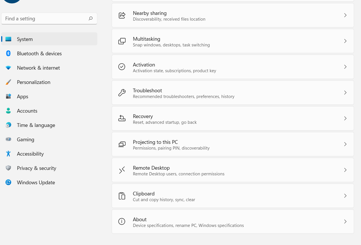 System Restore point