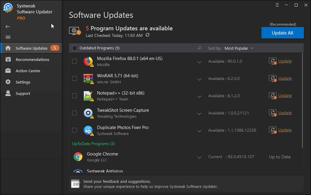 Systweak Software Updater