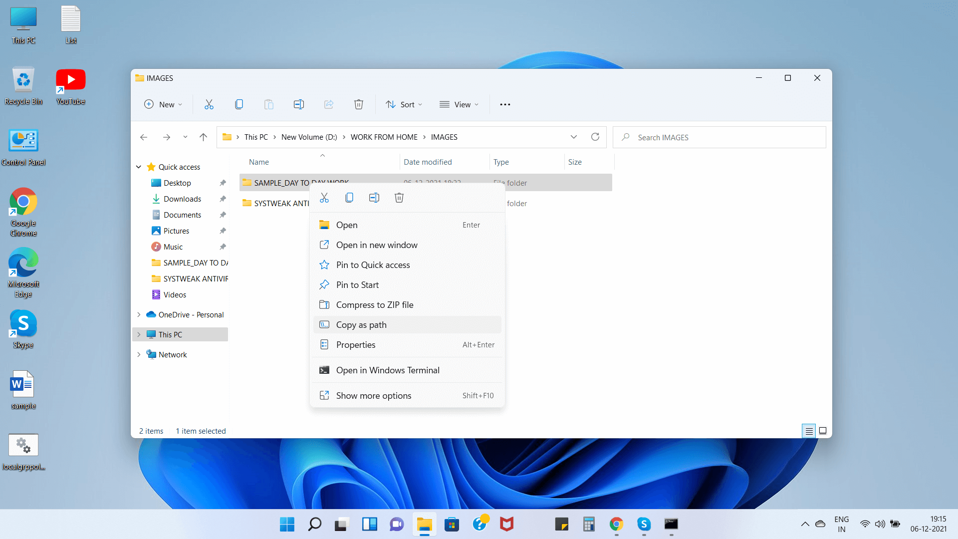 Toolbar- Folder