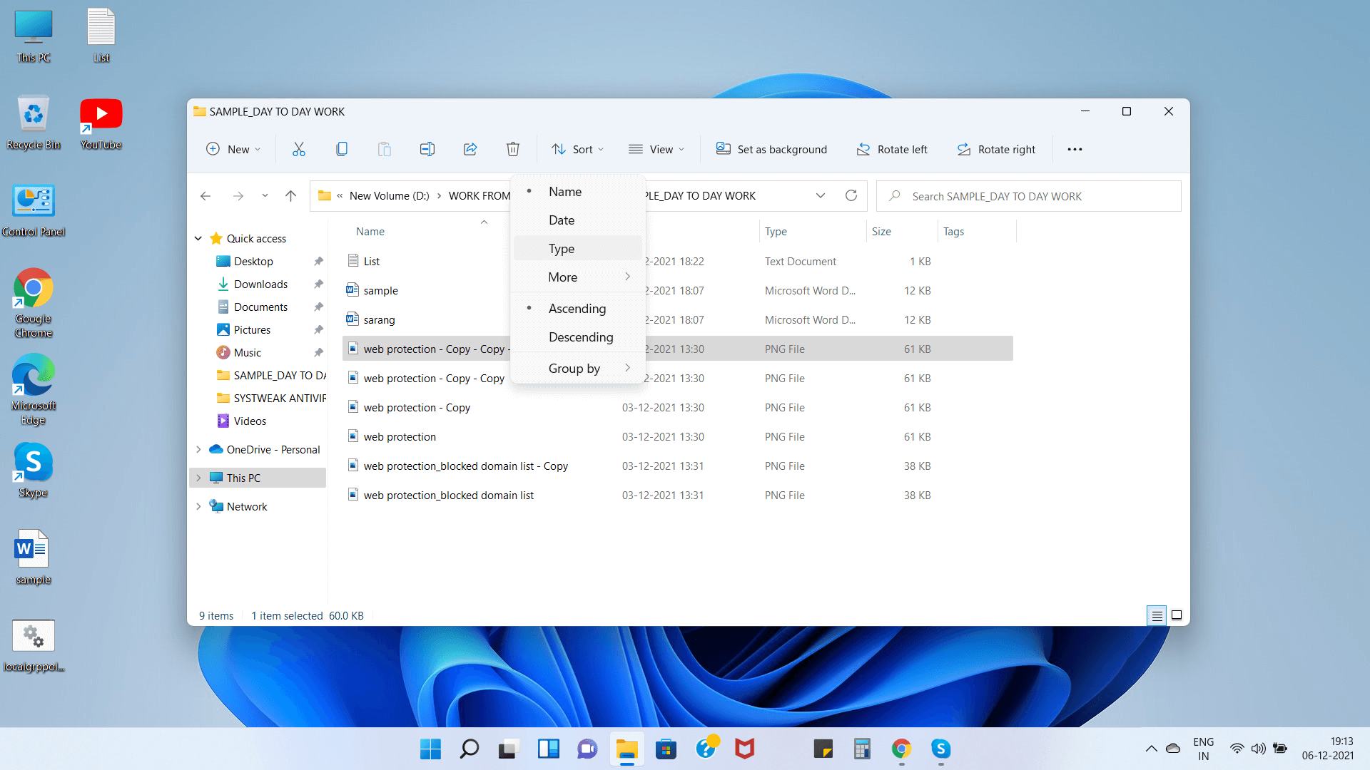 Toolbar- Type