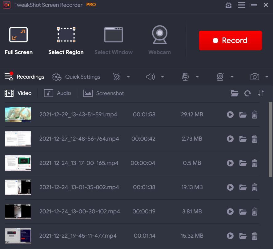 Tweakshot Screen Recorder