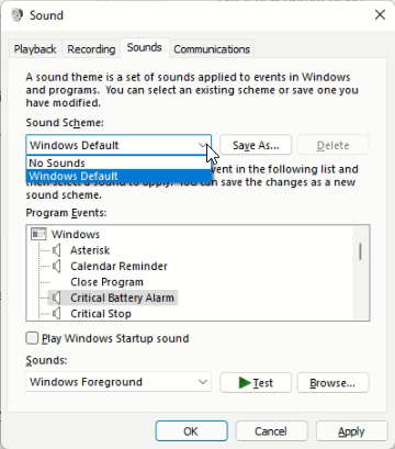 Windows default