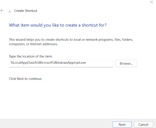 Create A Shortcut