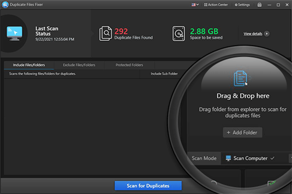 Drag and Drop Here Duplicate File Fixer