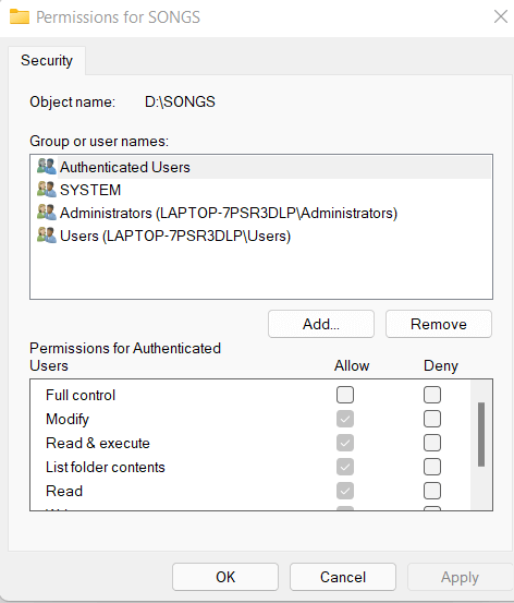 Permission for Songs