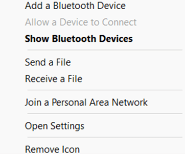 Show Bluetooth Device