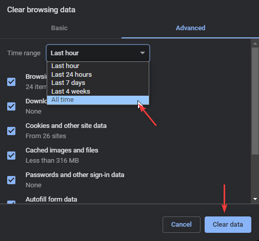 All time cache remove