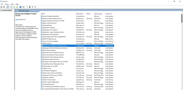 Background intelligent Transfer Service