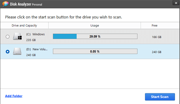 Disk Analyzer storage space