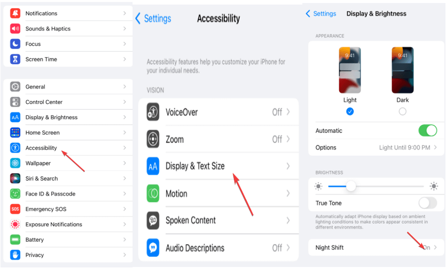Display and Text Size Setting