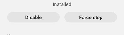 Installed Forced stop