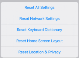 Reset All Setting of iphone