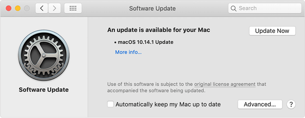 Software Update on Macos